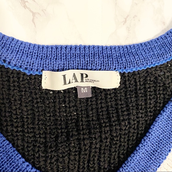 LAP Knit Short Sleeve Top Black Size Small - Picture 3 of 7